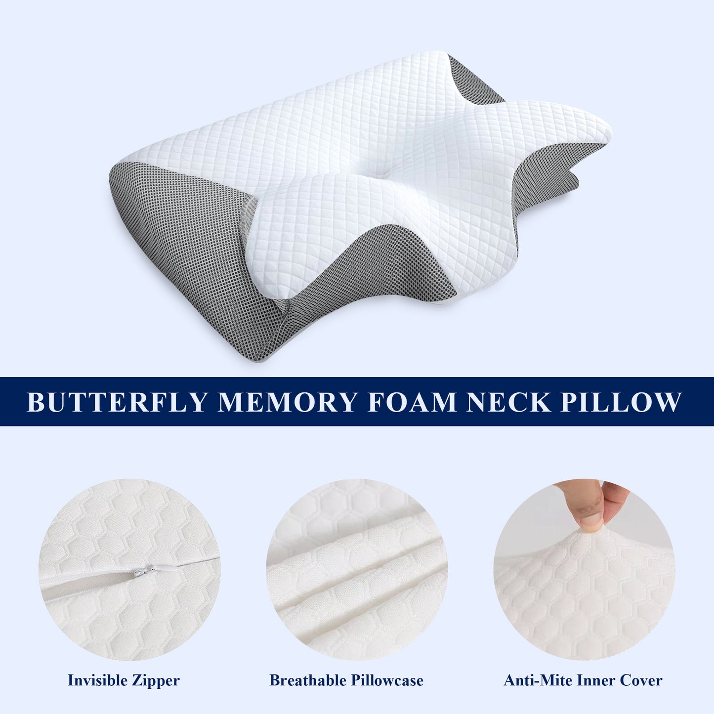 Butterfly Memory Foam Cervical Pillow For Neck & Shoulder