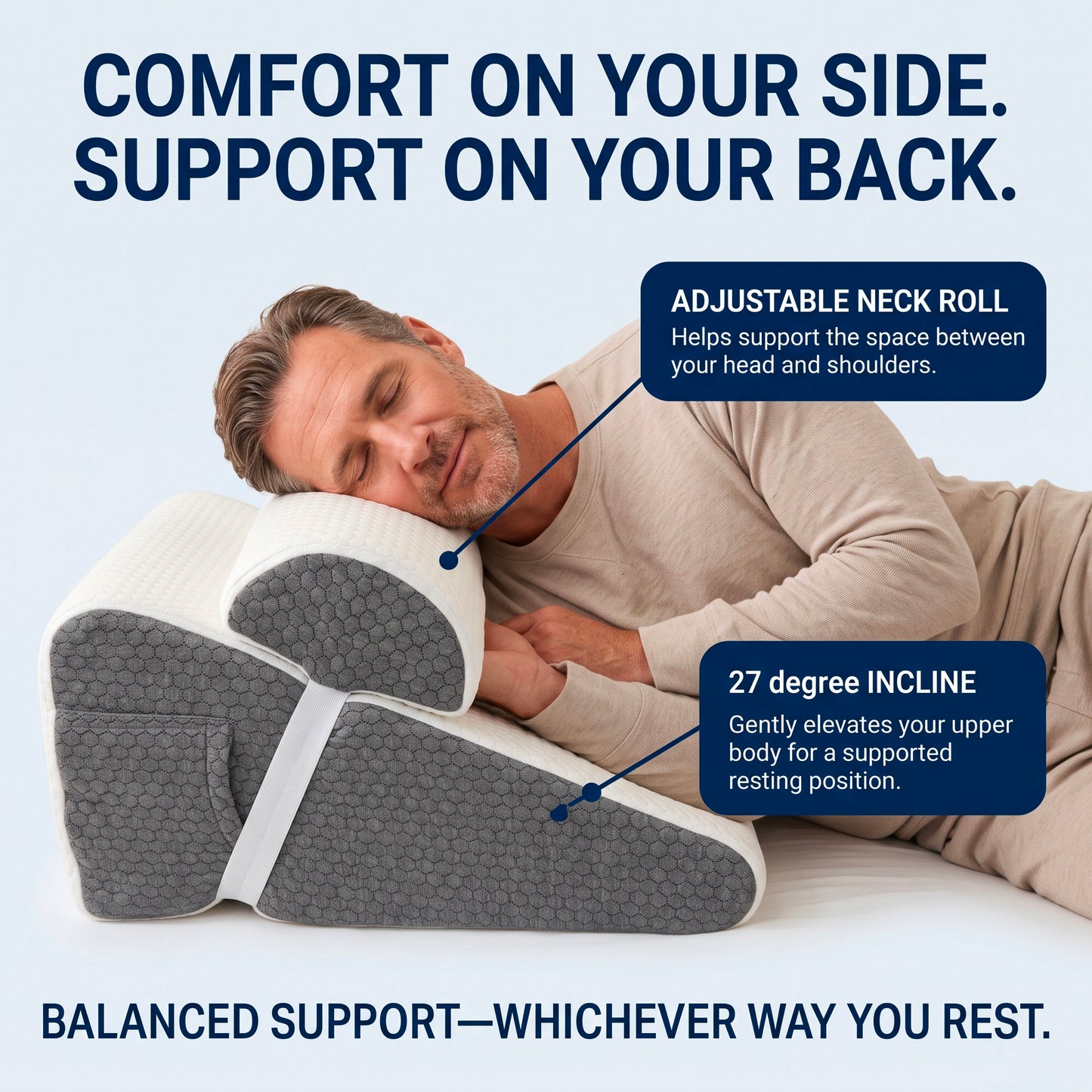 Quiet Tilt - Anti-Snoring Wedge Pillow