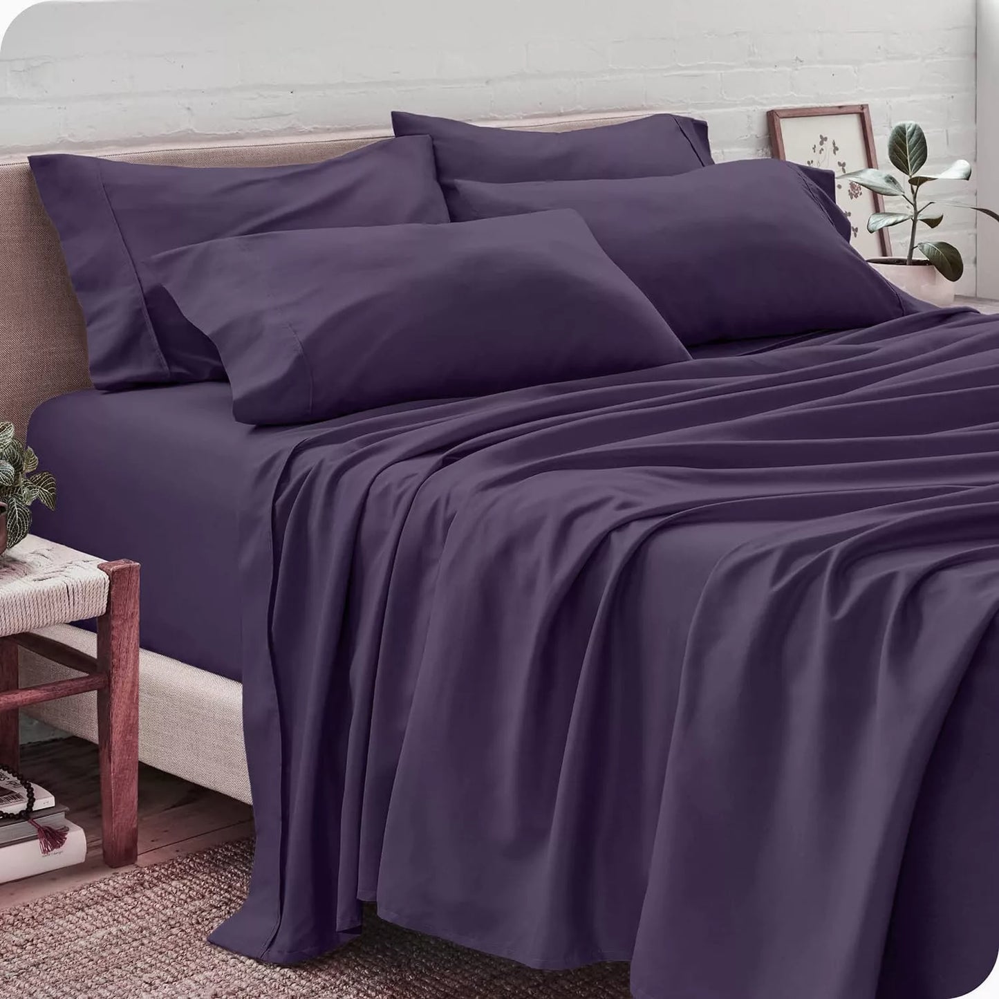 Luxury Cotton Sheet Set Purple