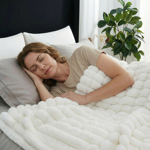 Couverture en polaire pour literie - Microfibre douce, légère et confortable