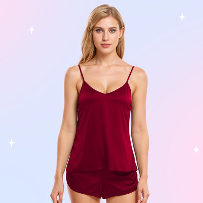 Silk Spaghetti Strap Camisole Set