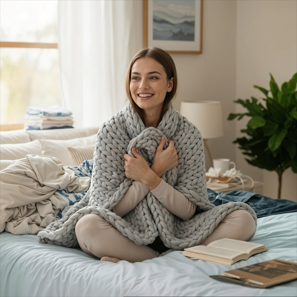 Coperta Pesata a Maglia Grossa