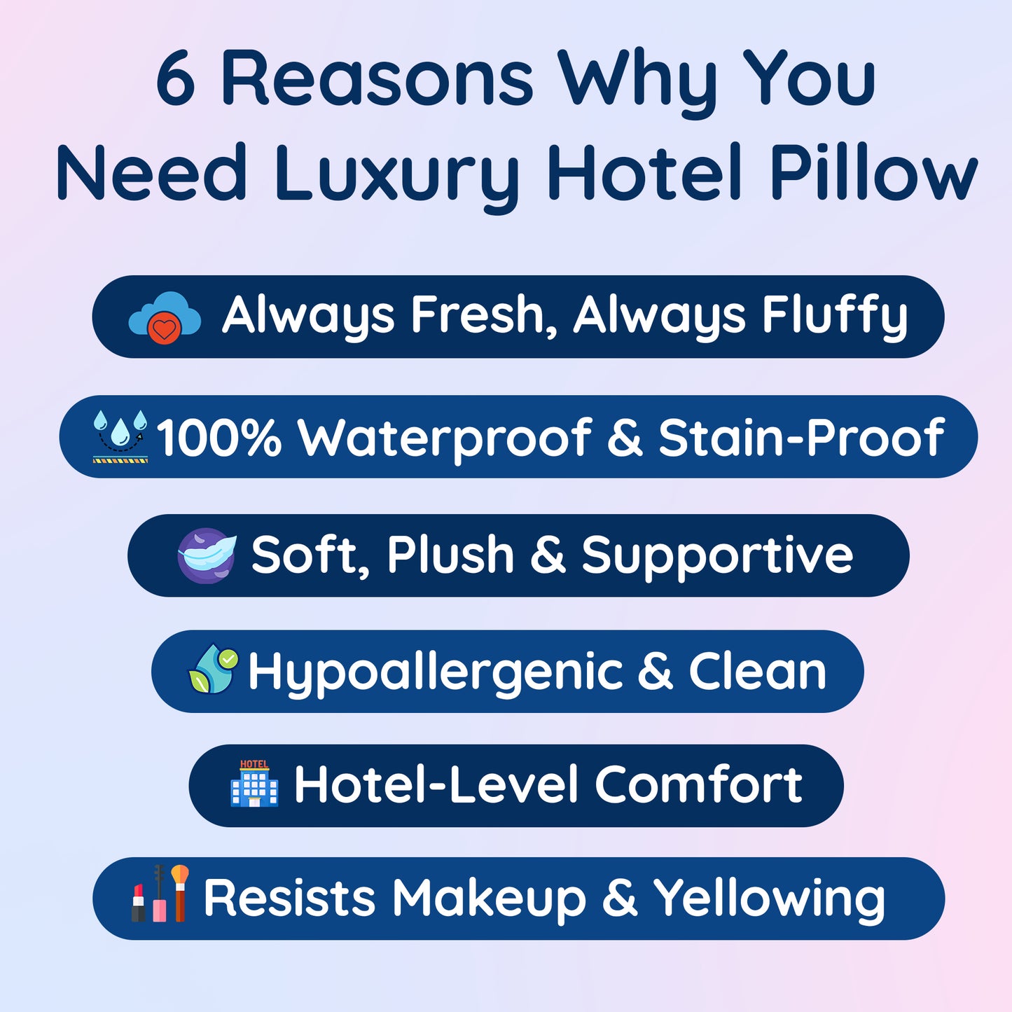 Luxury Hotel Pillow -  Waterproof & Stain-Resistant