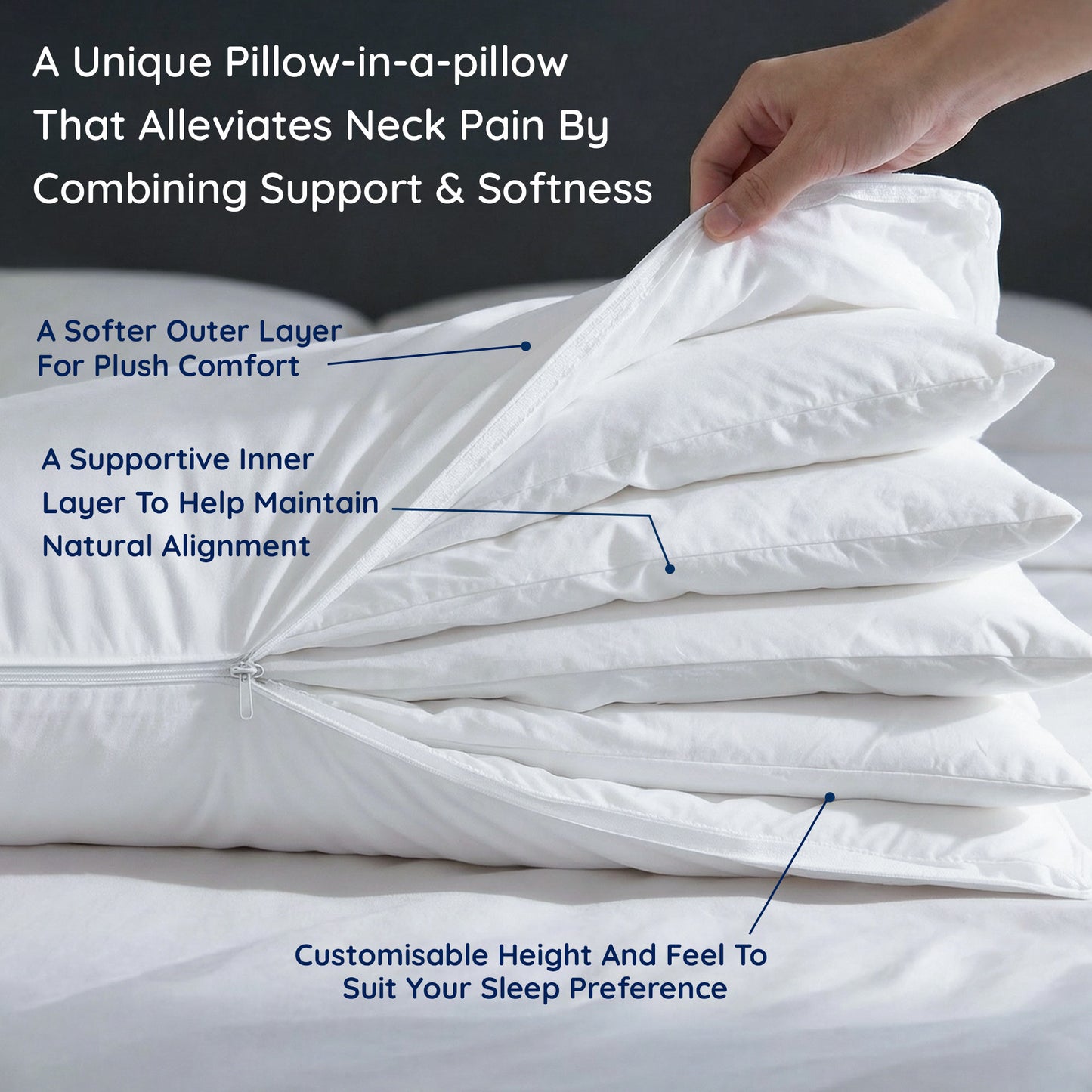 Regulowana poduszka warstwowa - połączenie miękkości i wsparcia