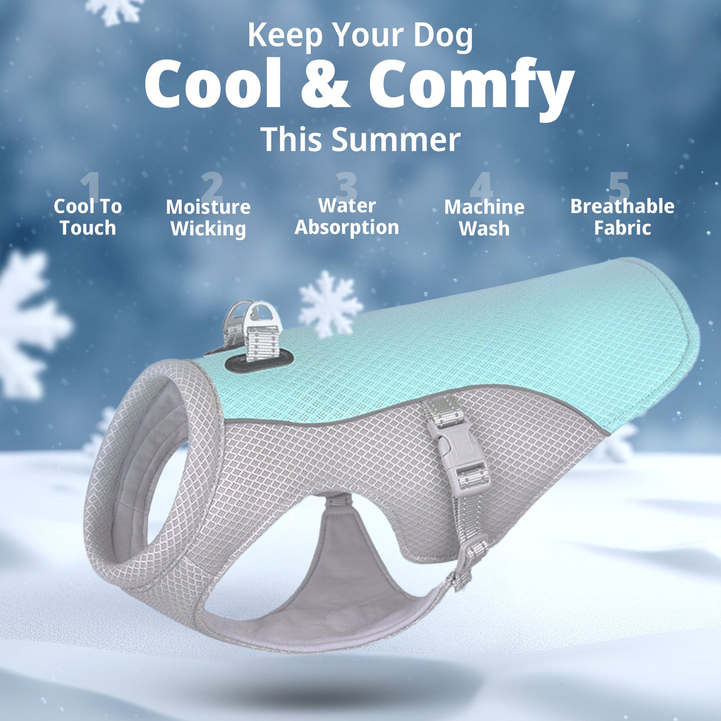 Pet Dog Summer Cooling Vest with Lightweight, Breathable & Reflective Design - Buy 1 Get 1 FREE