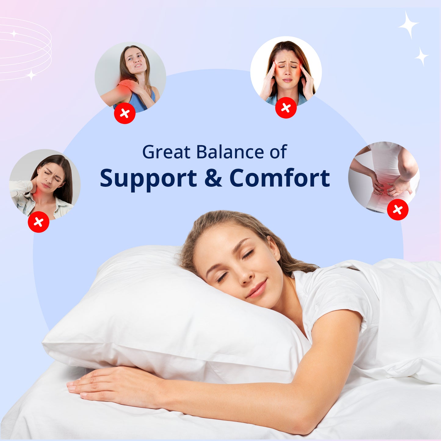 Sleeping All Night Pillow - Extra Comfort & Relaxation for Longer Hours Sleepers