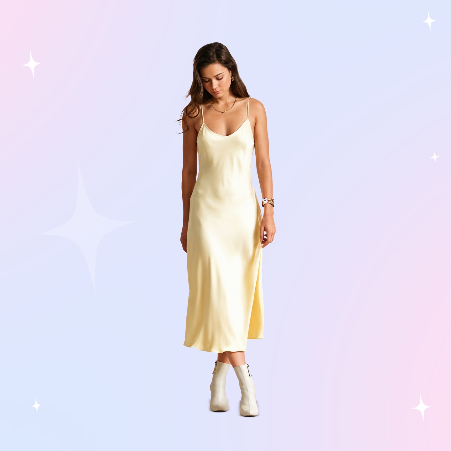 Silk Flowy Nightgown - Nightwear & Dress