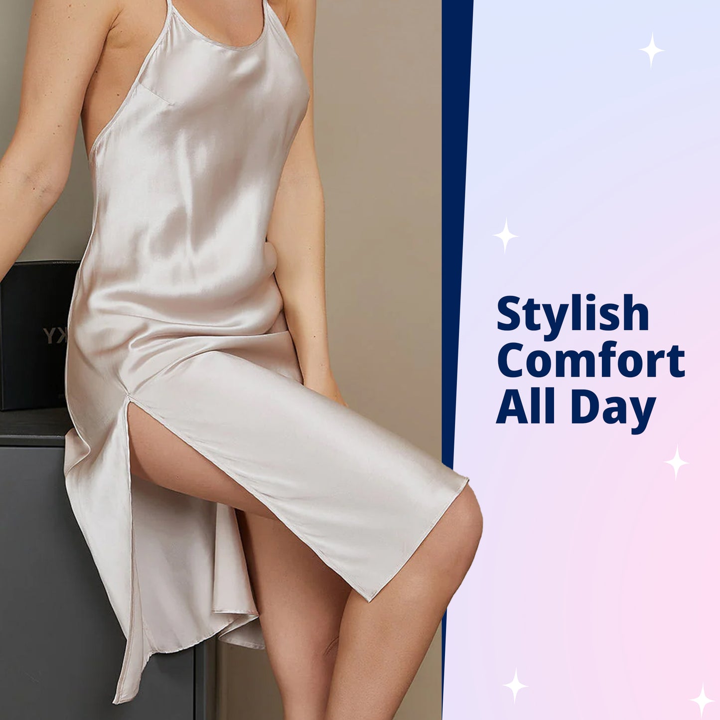 Silk Lace Trim Dress - Nightwear & Dress