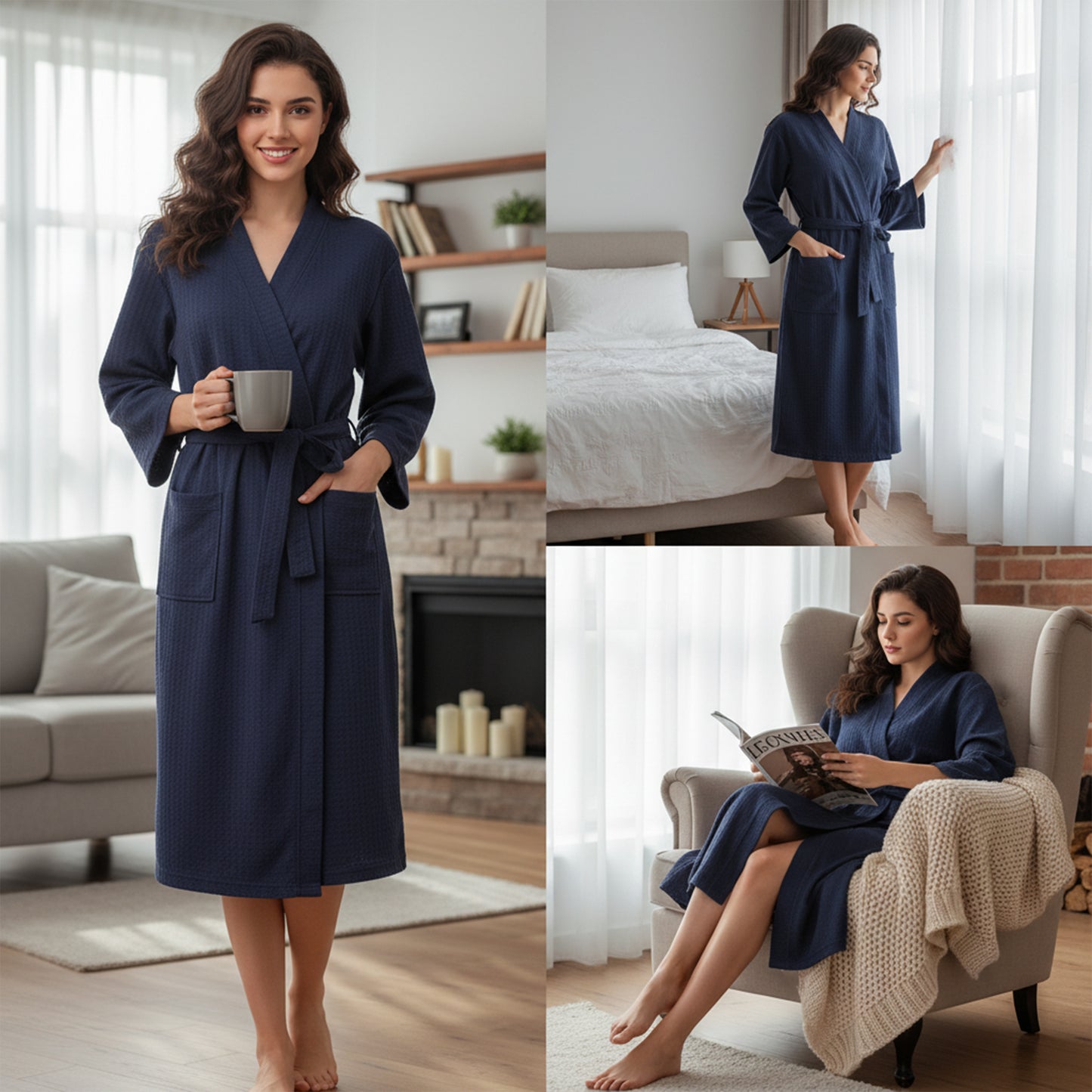 Women Luxury Cotton Bathrobe