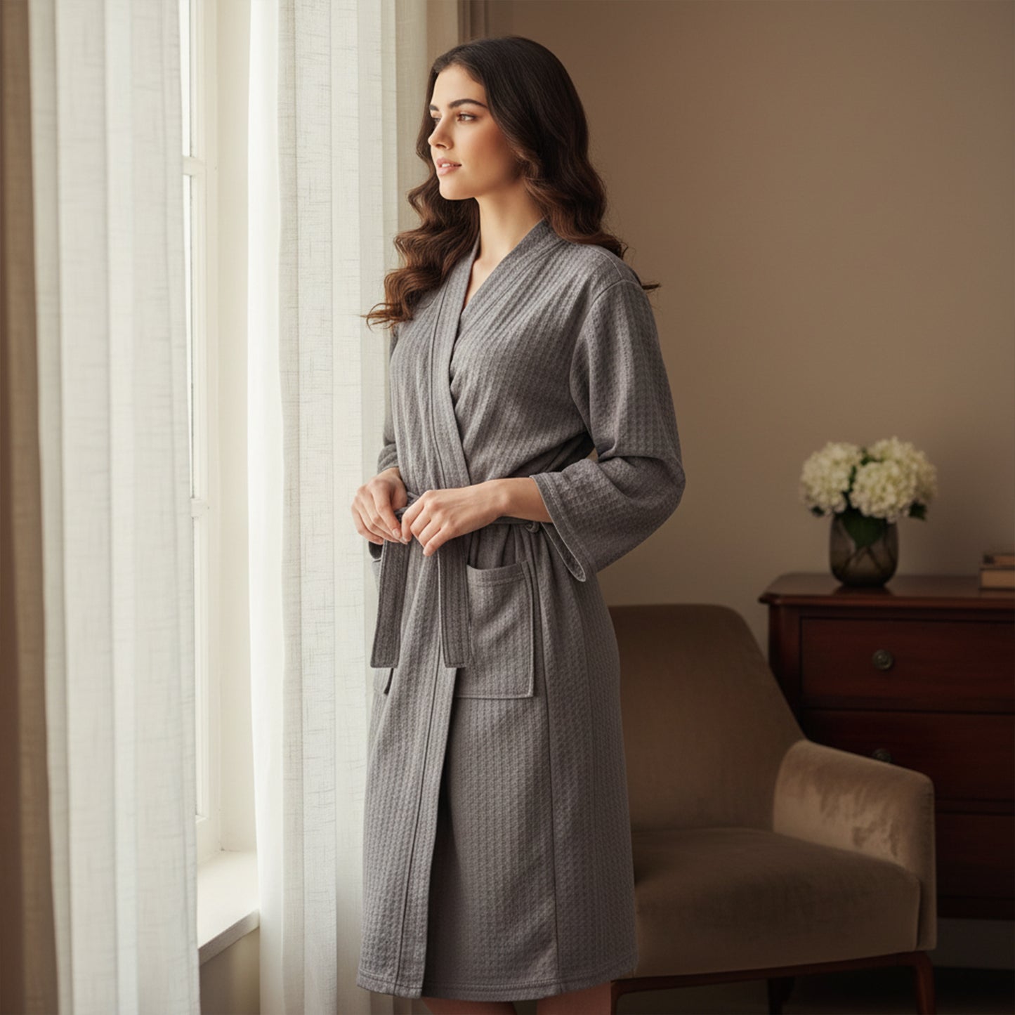 Women Luxury Cotton Bathrobe