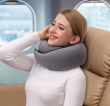 Travel Pillow for Neck, Head and Shoulder Support Grey