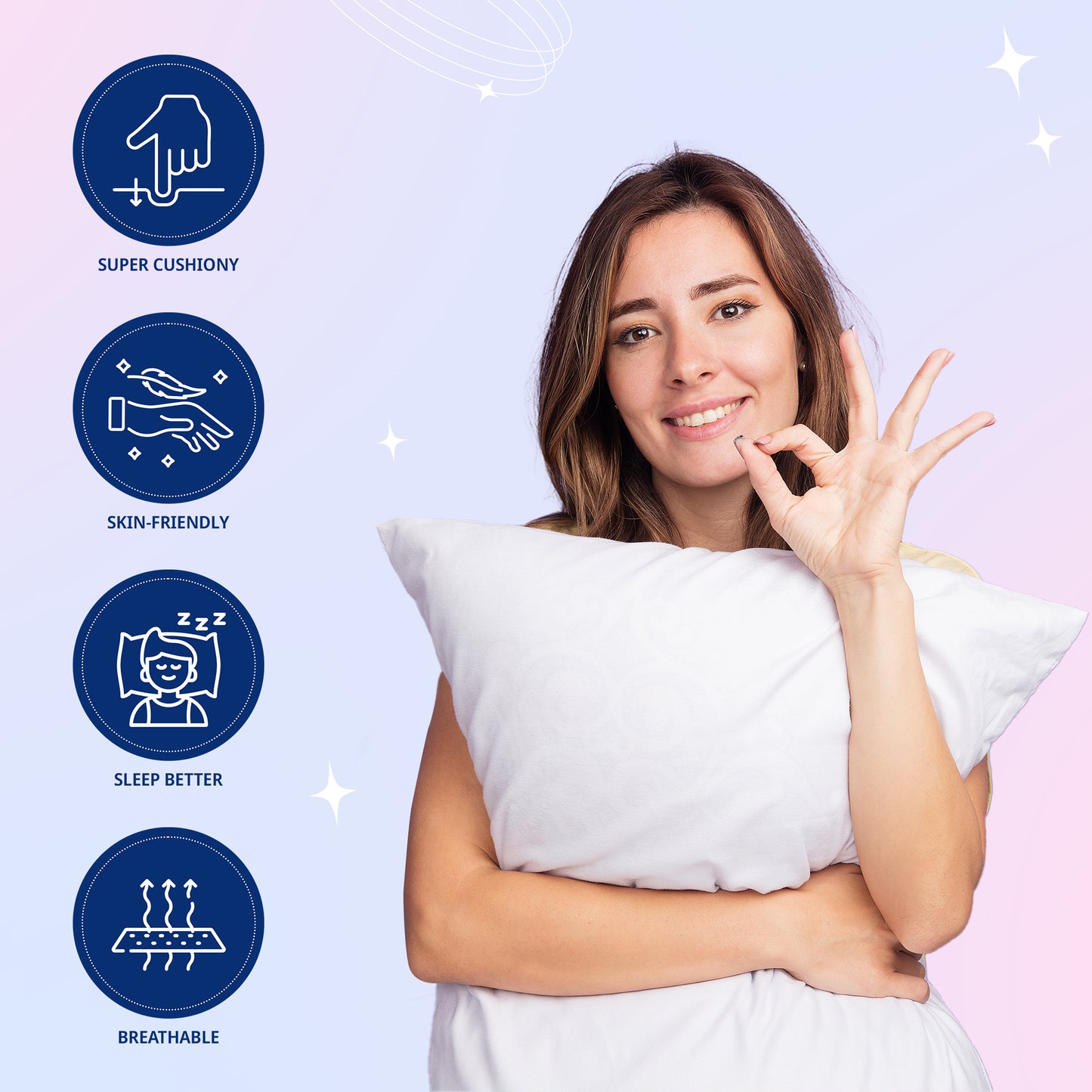 Sleeping All Night Pillow - Extra Comfort & Relaxation for Longer Hours Sleepers