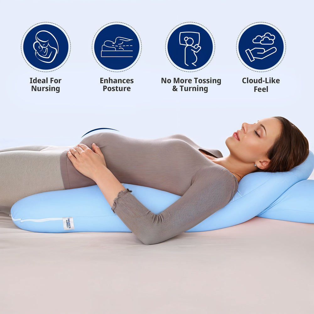 Cuscino Maternità a Forma di U - Indispensabile per Comfort Regolare e Sonno in Gravidanza