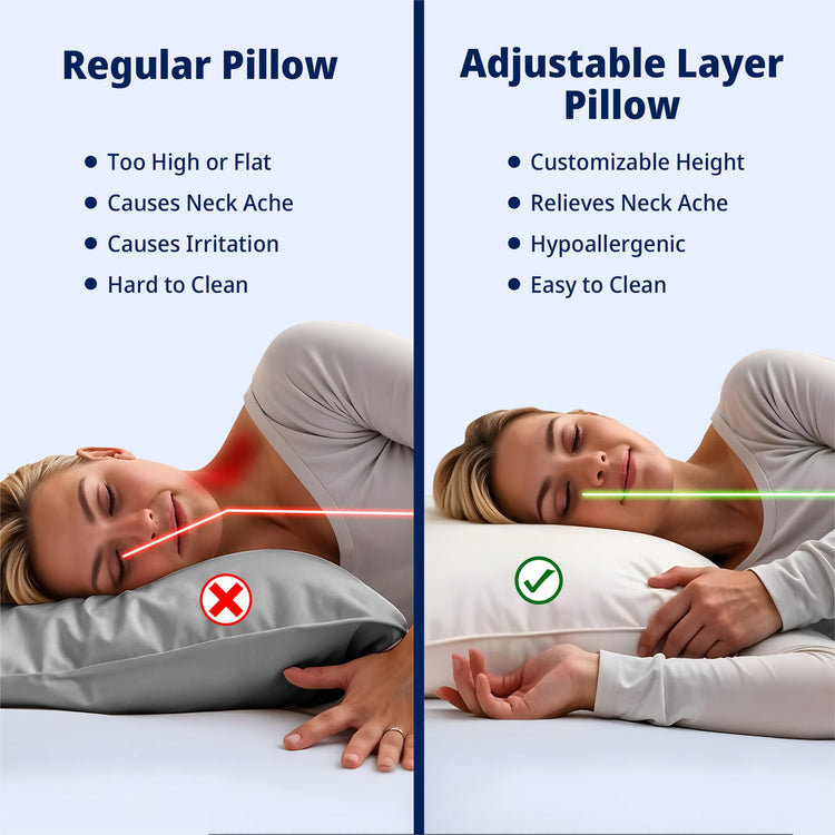Adjustable Layer Pillow - Blend of Softness & Support
