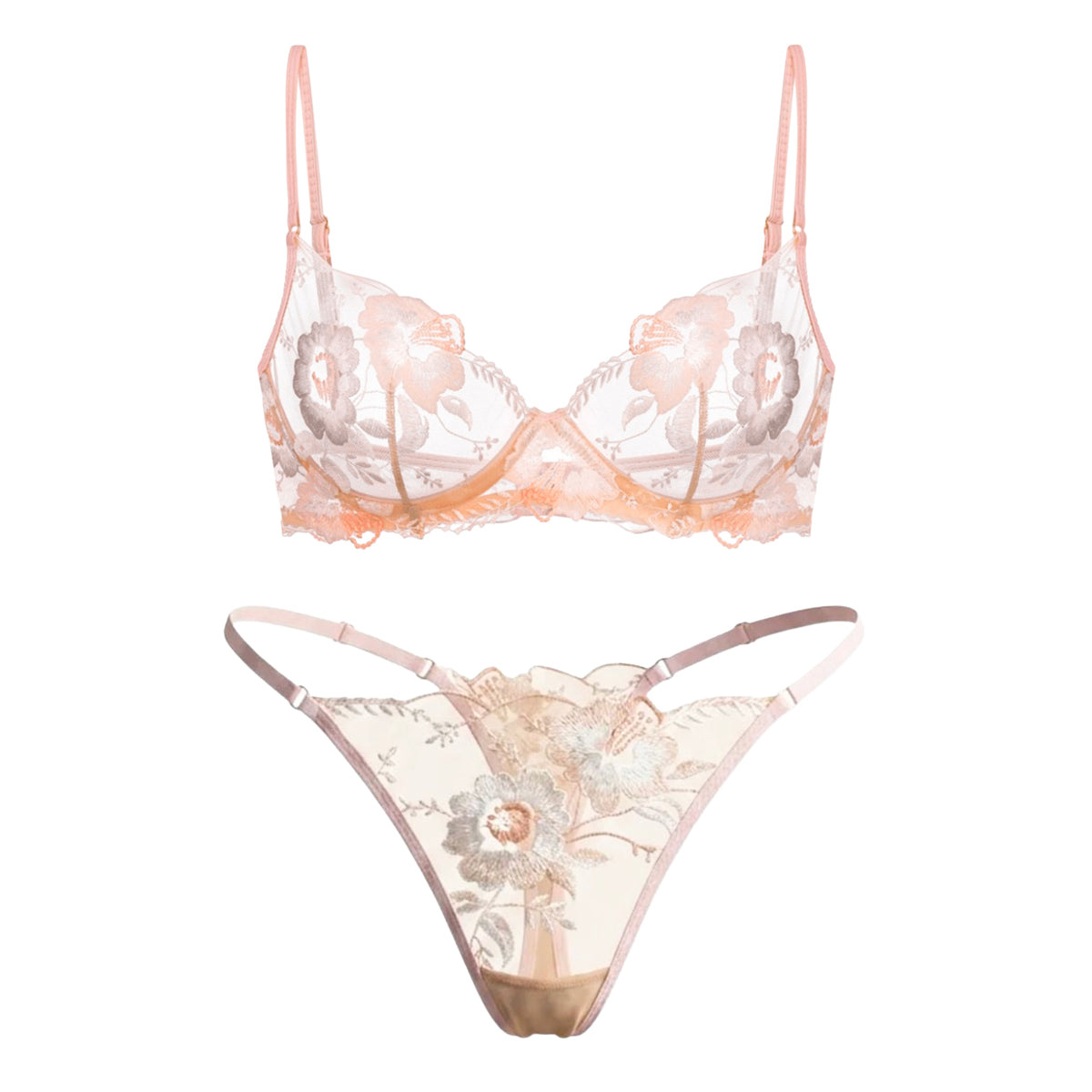 Peach Sheer Set