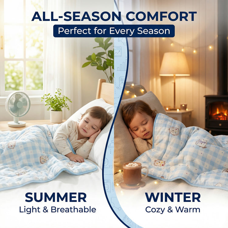 Kids and Toddlers Ice Cooling Calming Blanket - Reversible Dual-sided Design - Buy 1 Get 1 FREE