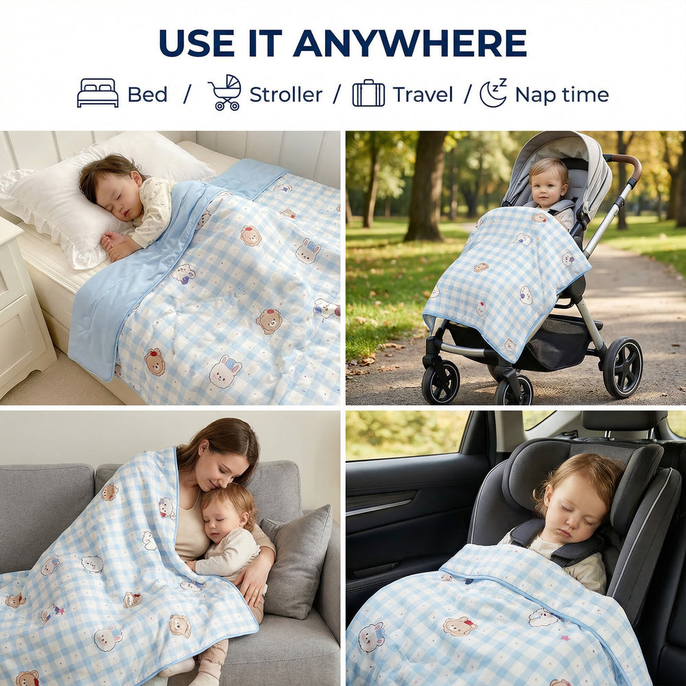 Coperta Rinfrescante e Calmante per Bambini e Neonati - Design Reversibile a Doppia Faccia - Compra 1 e Ricevi 1 GRATIS