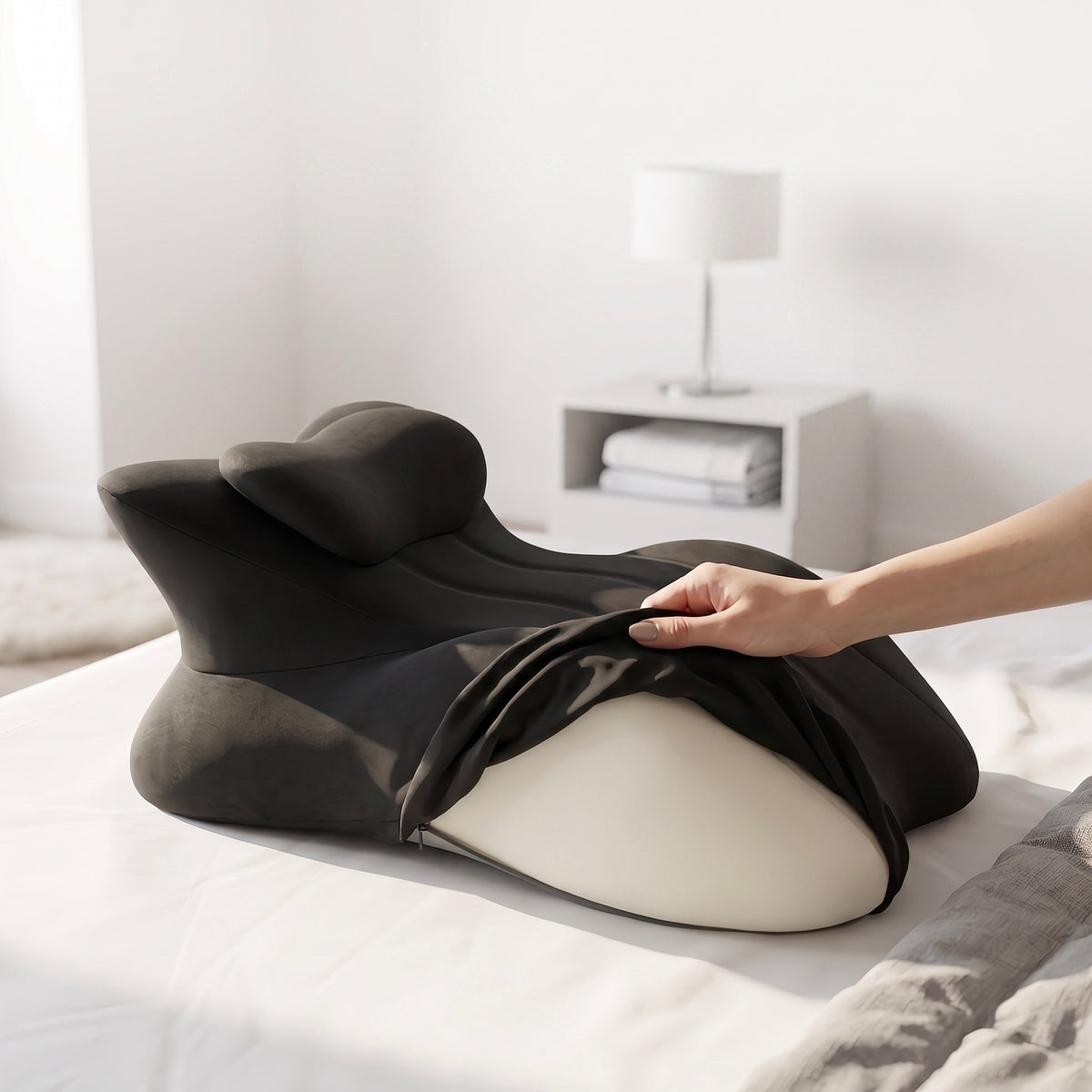 Extra Pillowcase for Intimacy Support Pillow Black