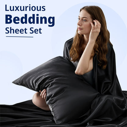 Set di Lenzuola in Satin – Ultra Setoso, Rinfrescante e con Tasche Profonde