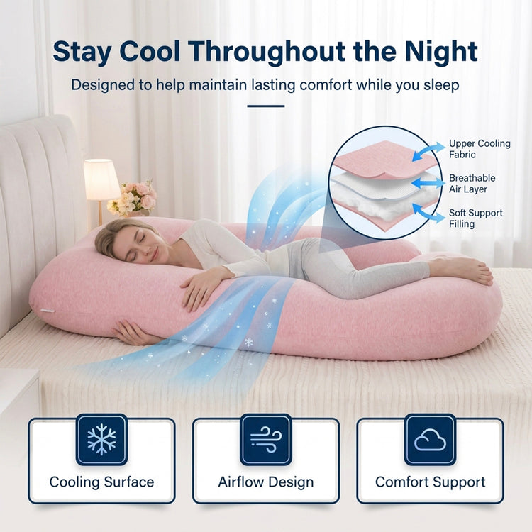 Cuscino Maternità a Forma di U - Indispensabile per Comfort Regolare e Sonno in Gravidanza