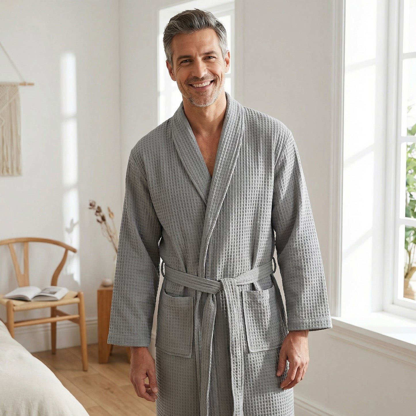 Men Luxury Cotton Bathrobe