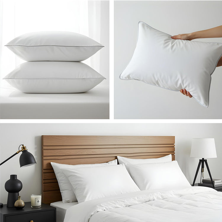 Luxury Hotel Bed Pillow –  Down Alternative & Goose Feather Cooling Pillow