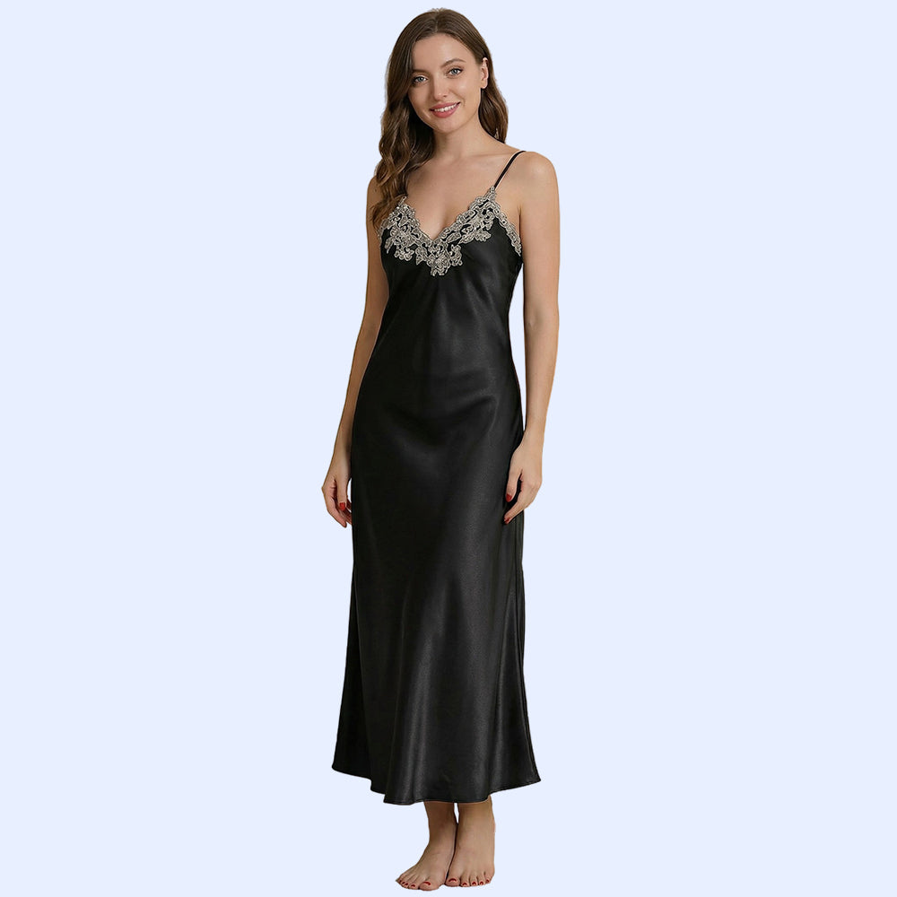 Silk Flowy Nightgown - Nightwear & Dress