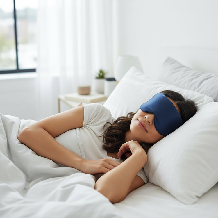 Mascherina per Dormire in Seta Larga e Imbottita di Lusso