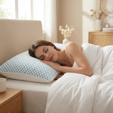 Pernă infuzată cu gel răcoritor pentru persoanele care transpiră noaptea și pentru disconfortul de spate