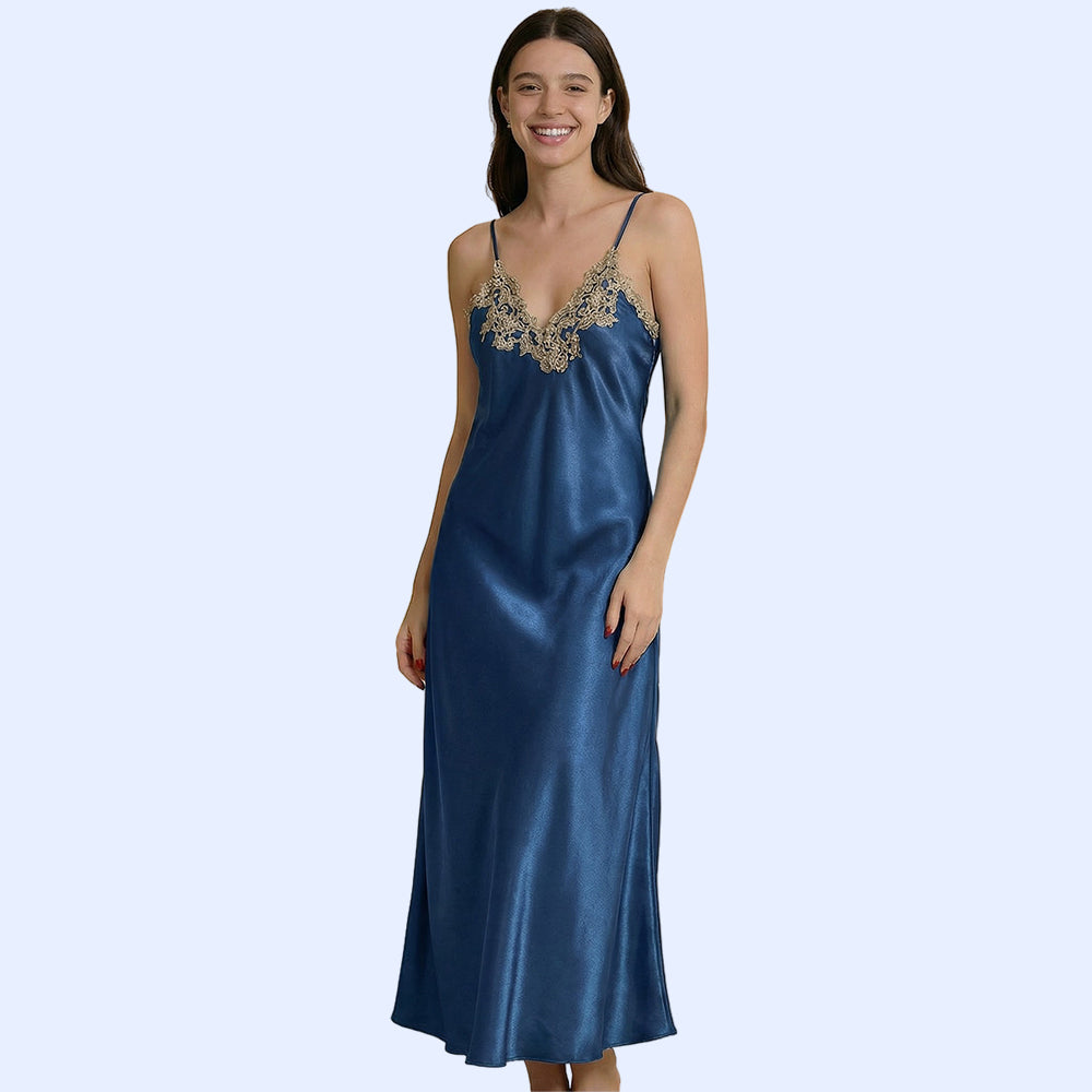 Silk Flowy Nightgown - Nightwear & Dress