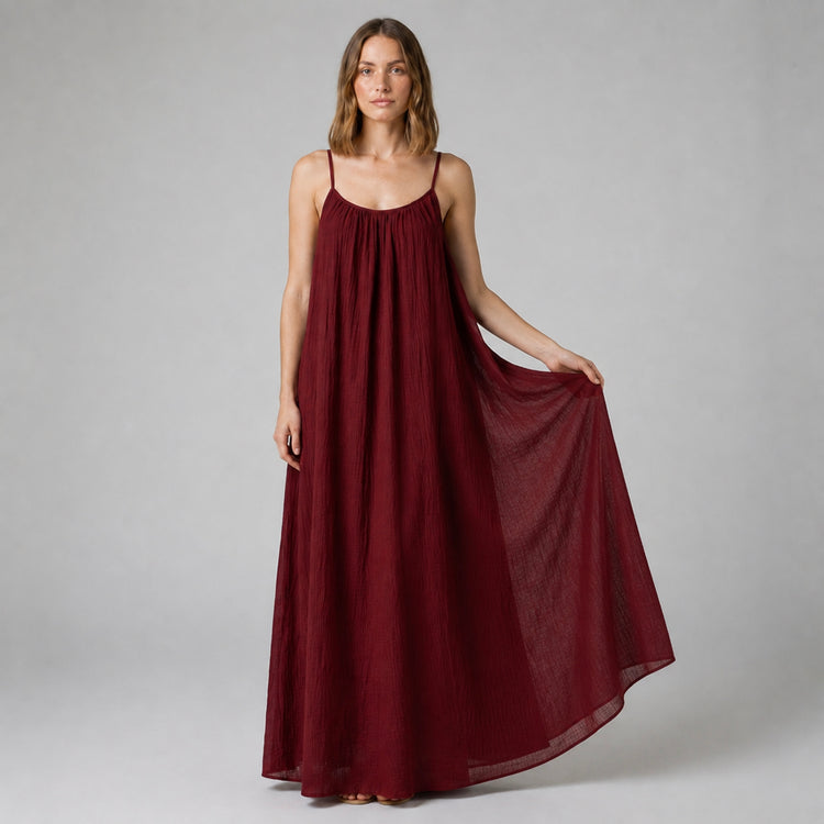 Crimson Nights Maxi Dress