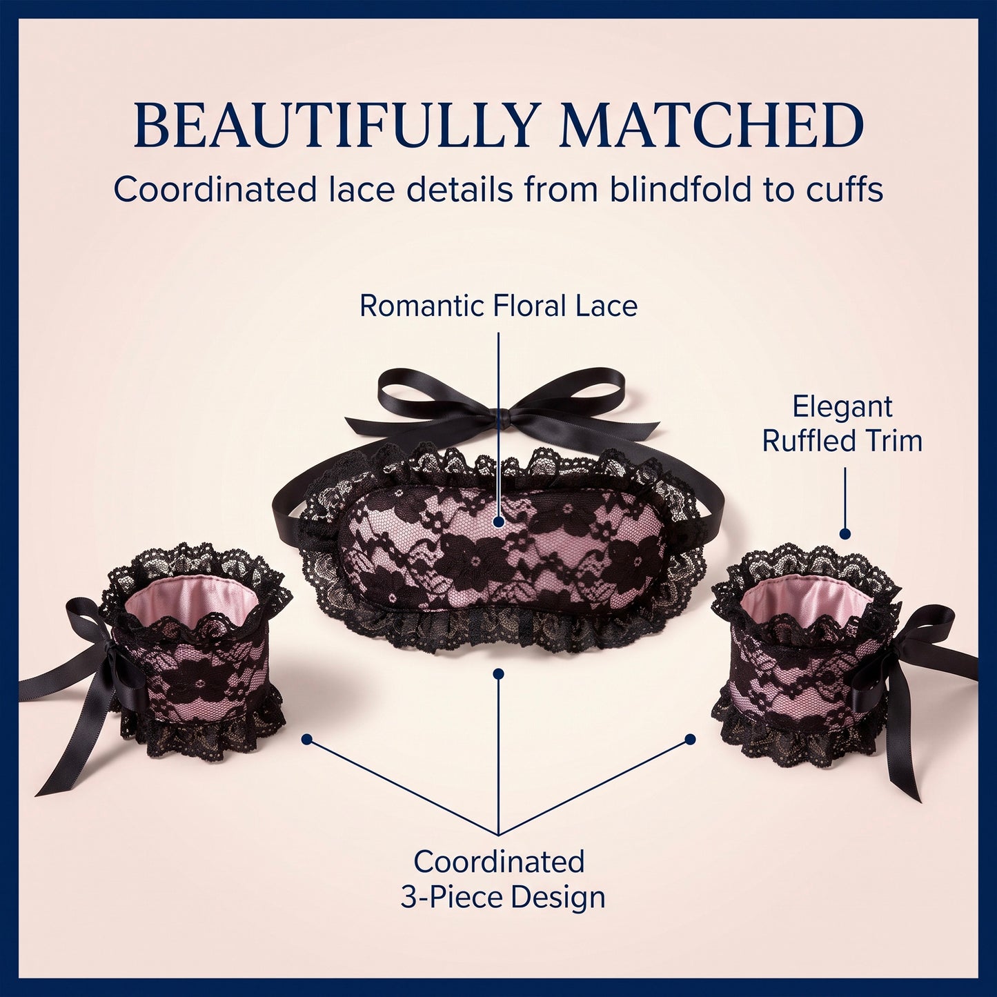 Lace Bind Set - Intimacy Blindfold & Handcuffs Set