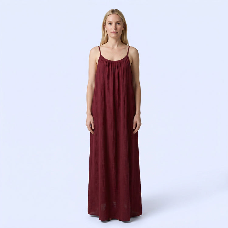 Crimson Nights Maxi Dress