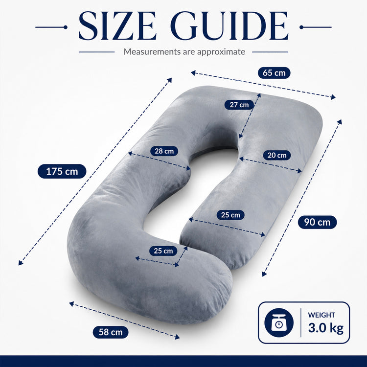 Cuscino Maternità a Forma di U - Indispensabile per Comfort Regolare e Sonno in Gravidanza
