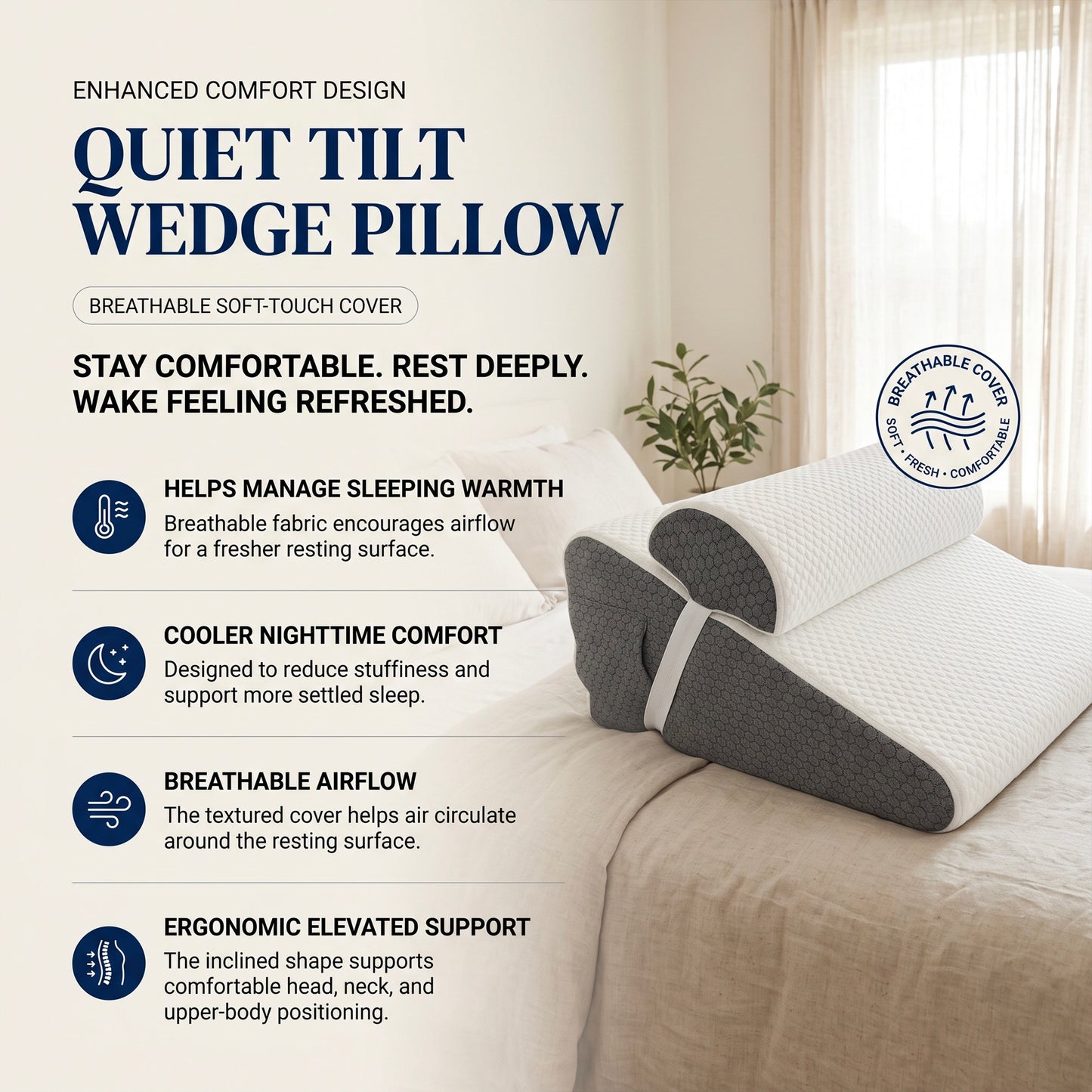 Quiet Tilt - Anti-Snoring Wedge Pillow