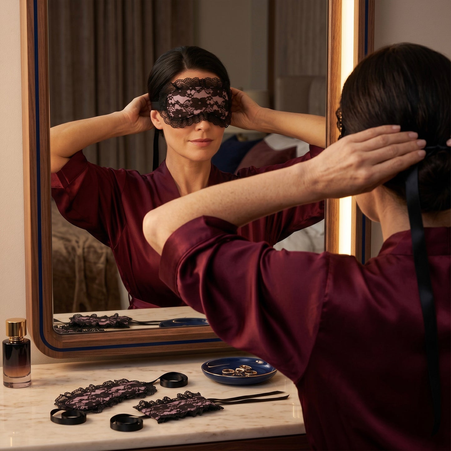 Lace Bind Set - Intimacy Blindfold & Handcuffs Set