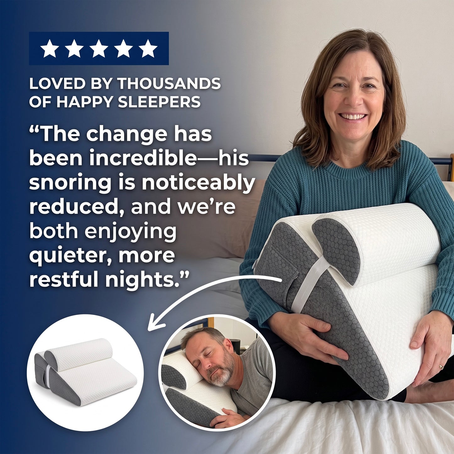 Quiet Tilt - Anti-Snoring Wedge Pillow
