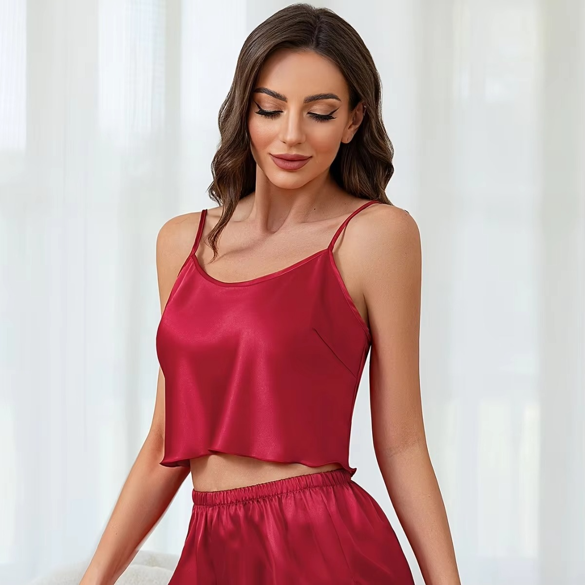 Silk Spaghetti Strap Camisole set